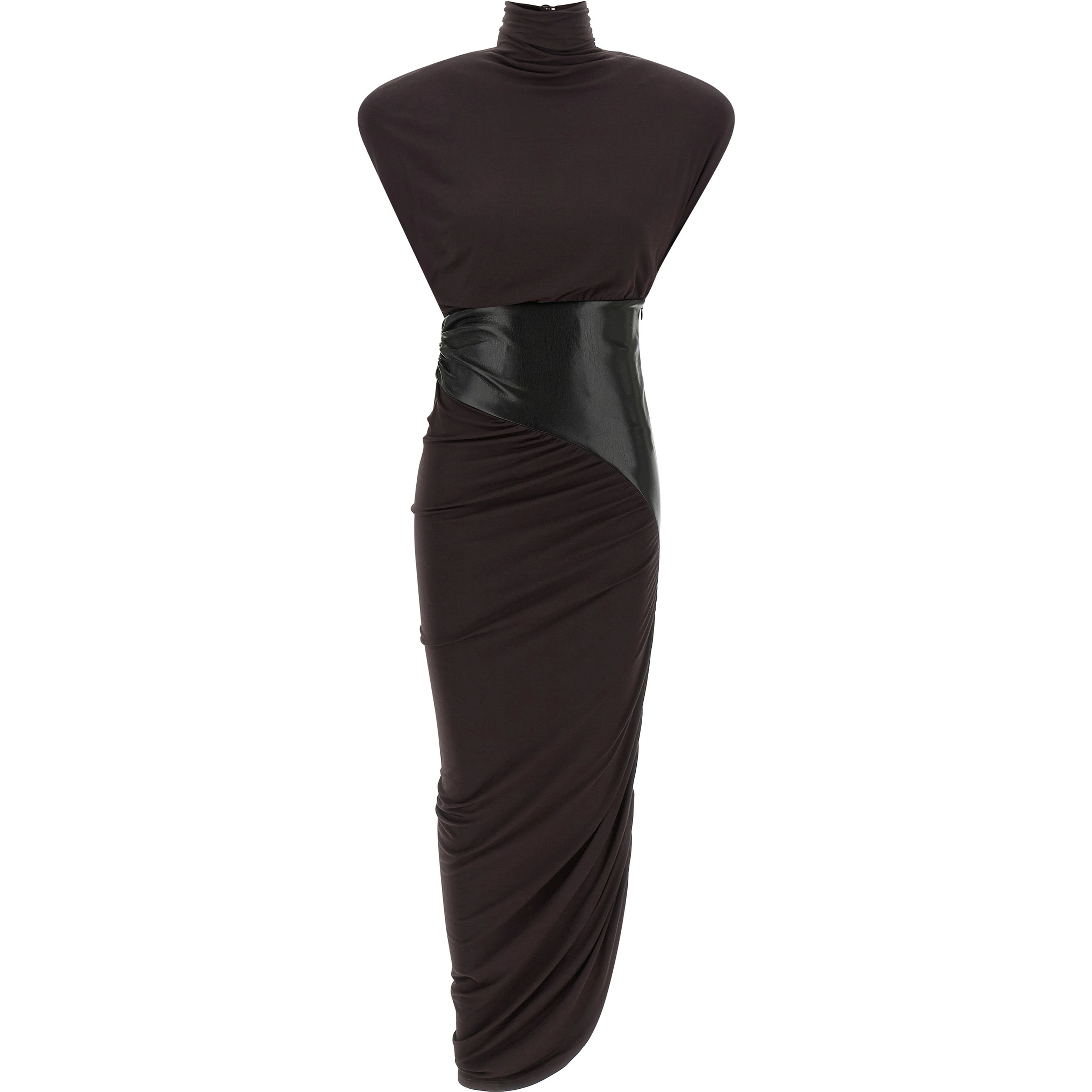 Bordeaux Viscose Midi Dress