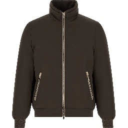 Brown Polyamide Full-Length Jacket