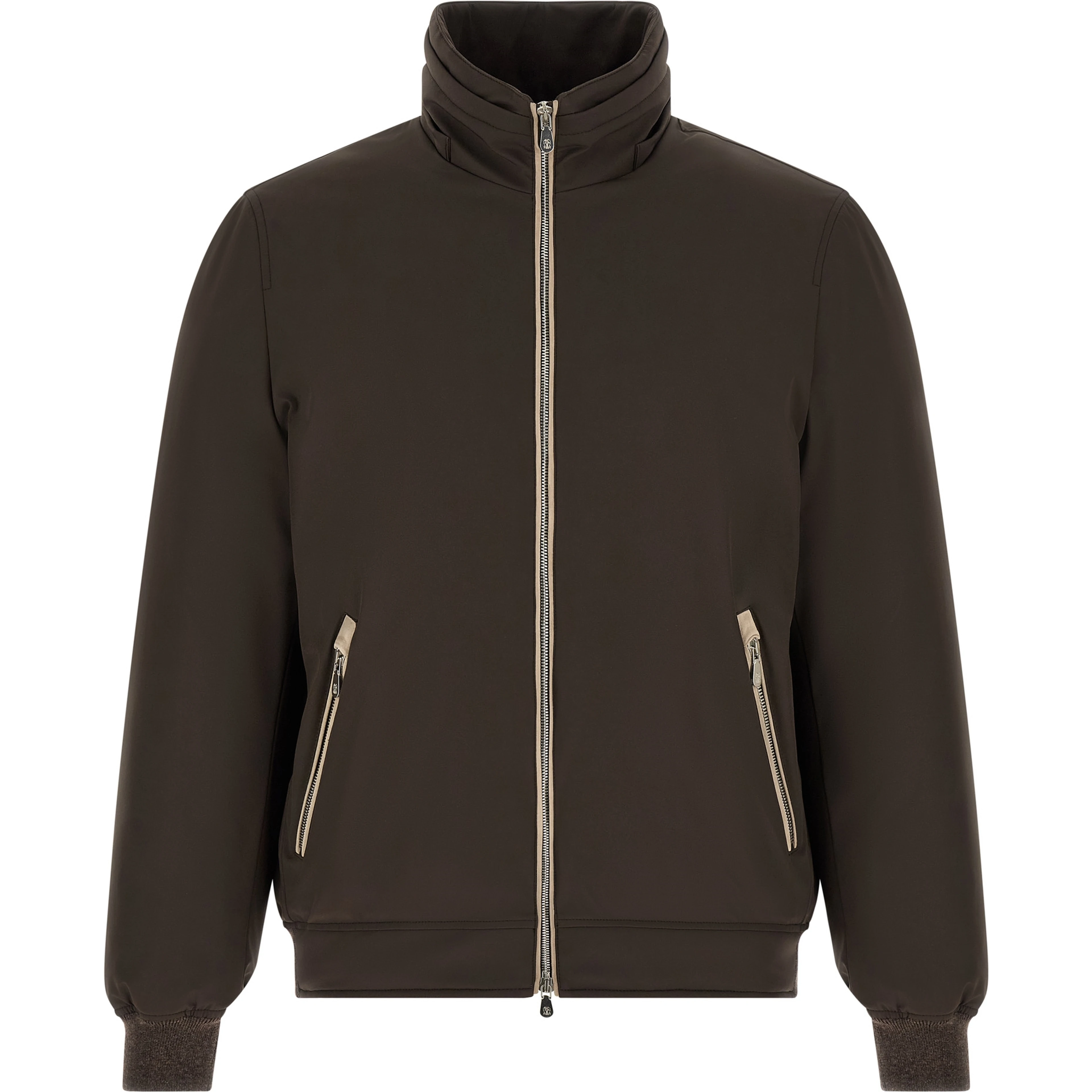 Brown Polyamide Full-Length Jacket