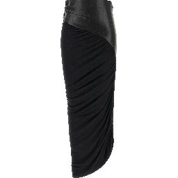 Black Viscose Midi Skirt