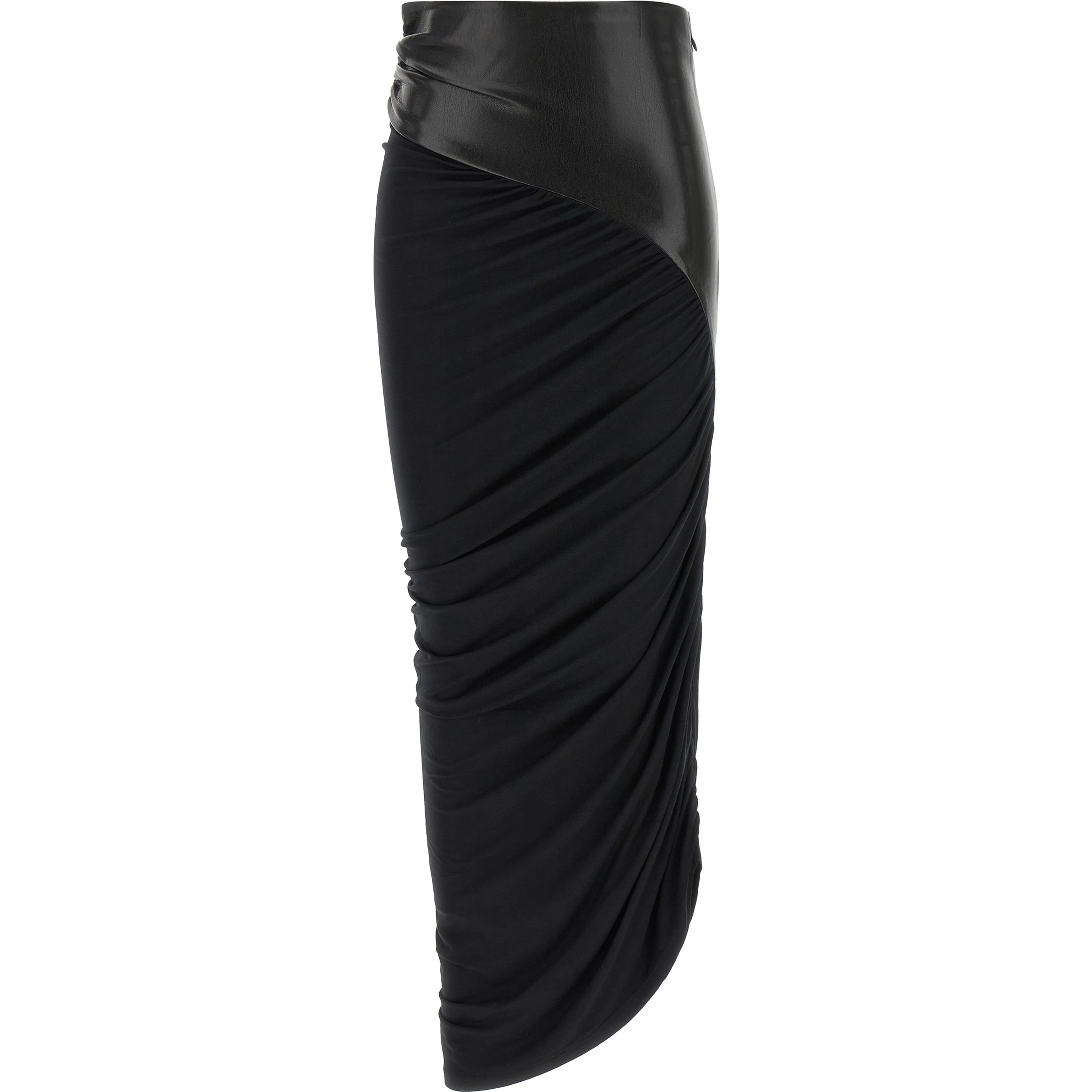 Black Viscose Midi Skirt