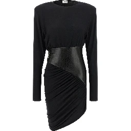 Black Viscose Short Dress