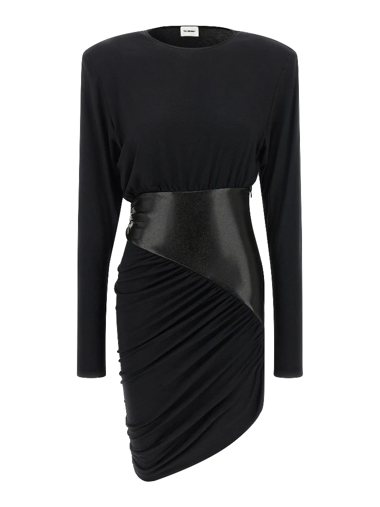 Black Viscose Short Dress