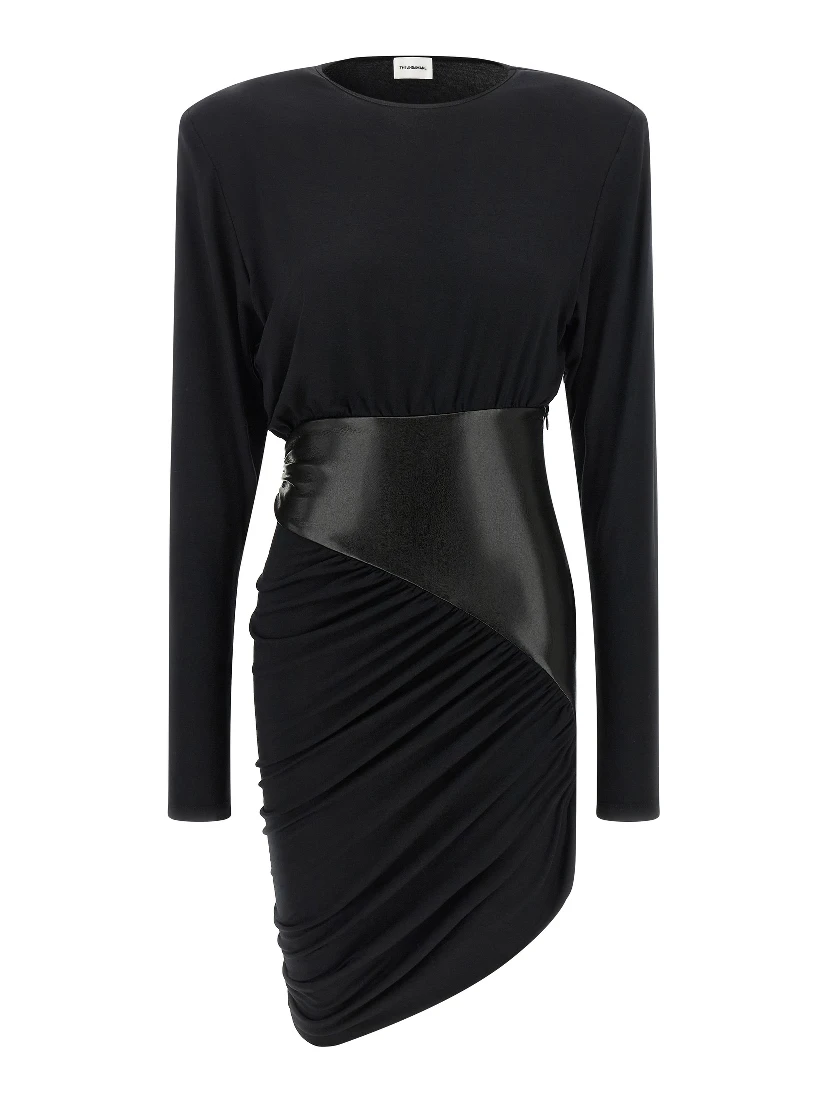 Black Viscose Short Dress