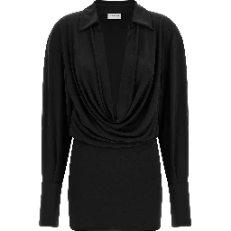 Black Polyester Short Dress