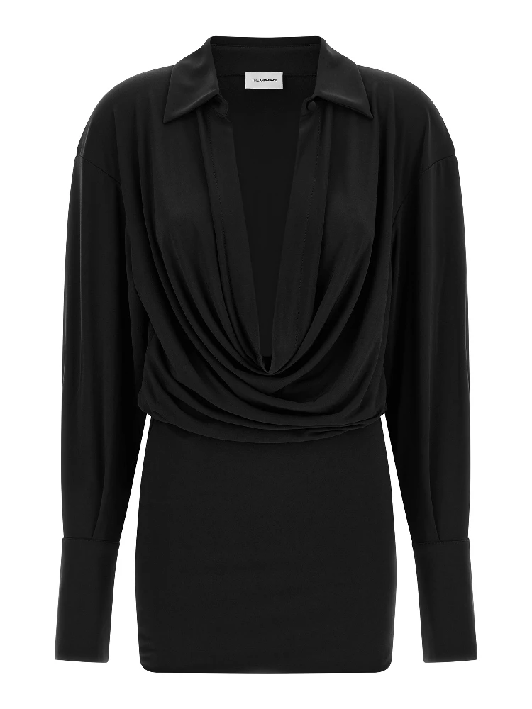 Black Polyester Short Dress