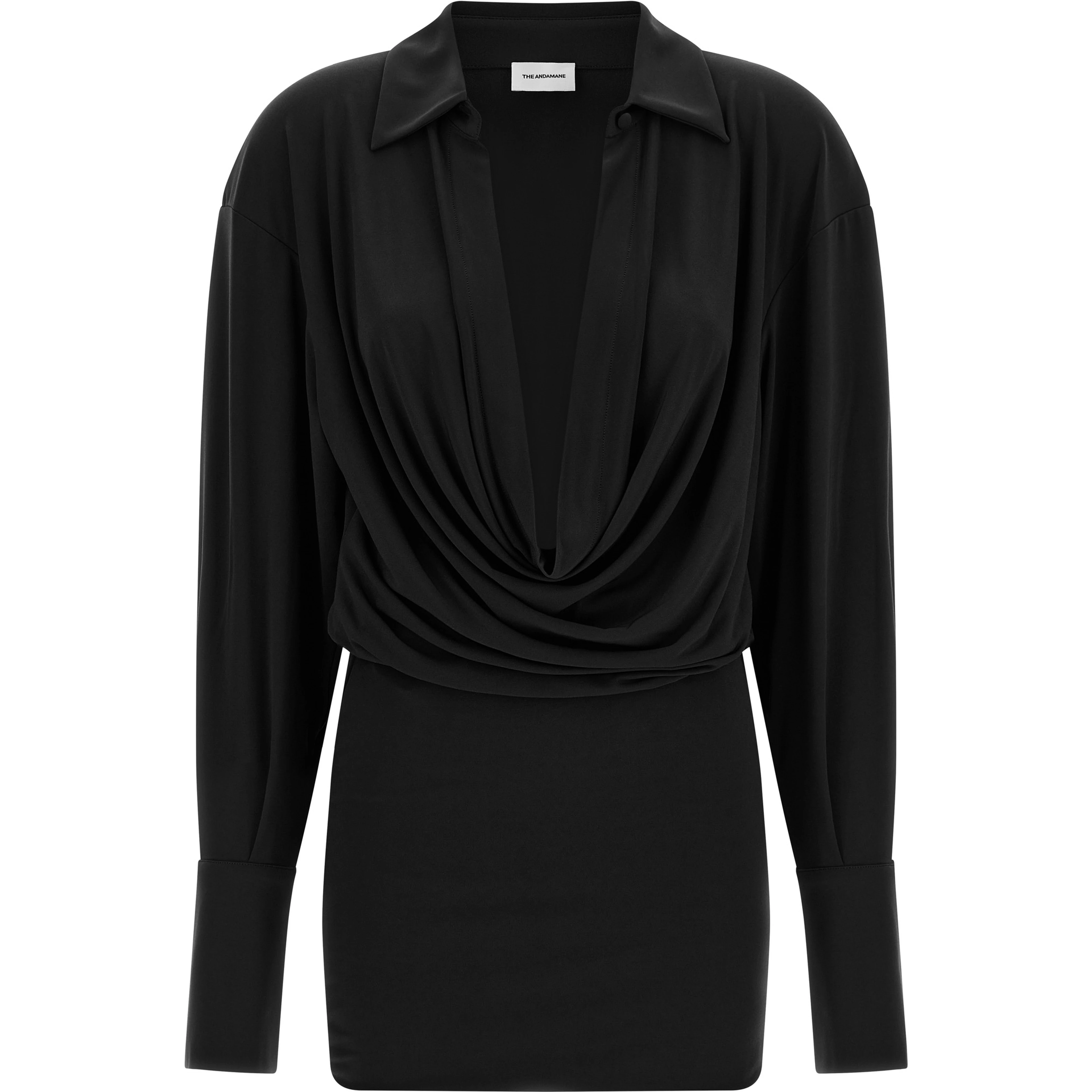 Black Polyester Short Dress
