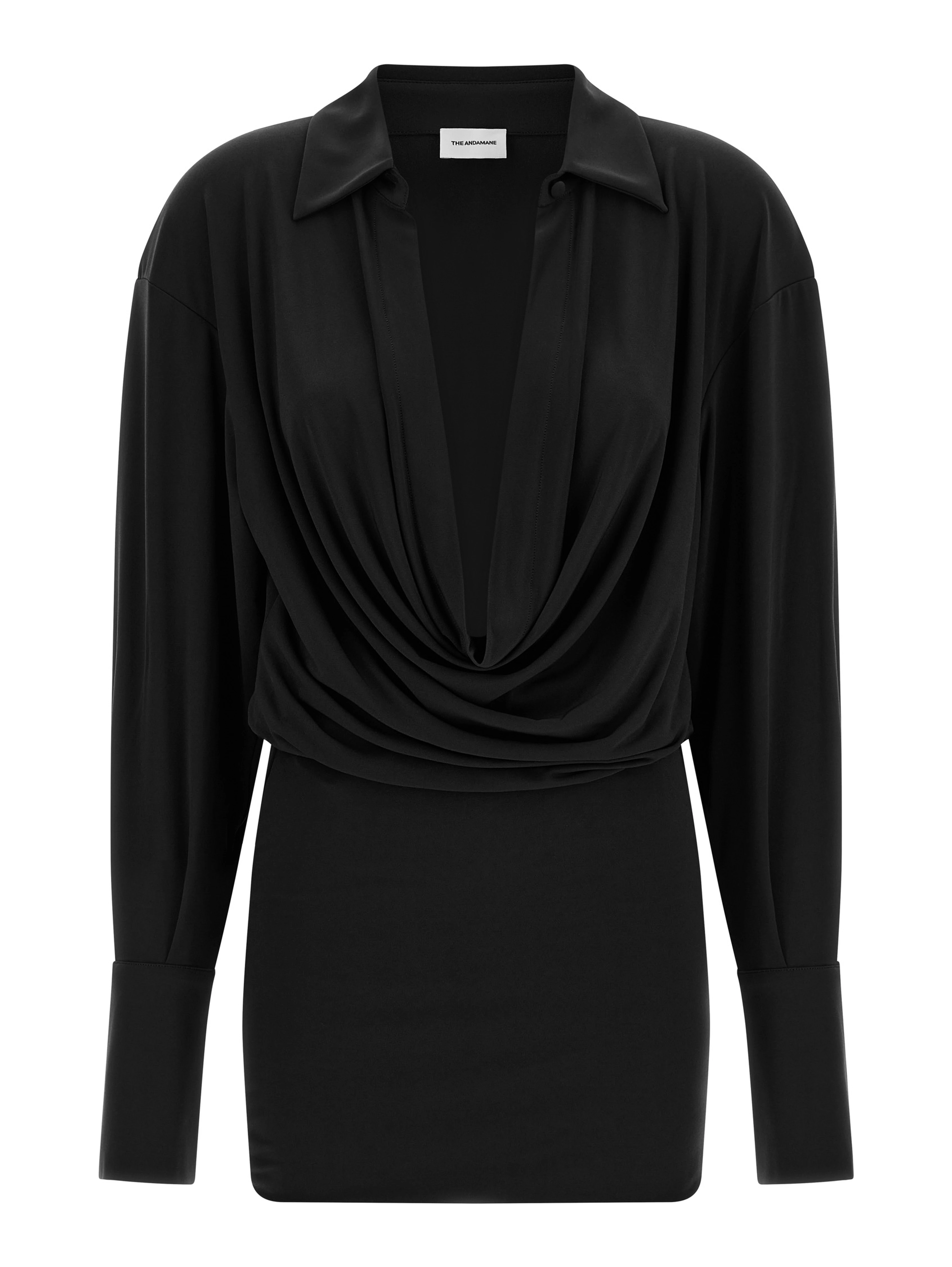 Black Polyester Short Dress