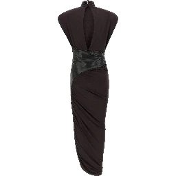 Bordeaux Viscose Midi Dress