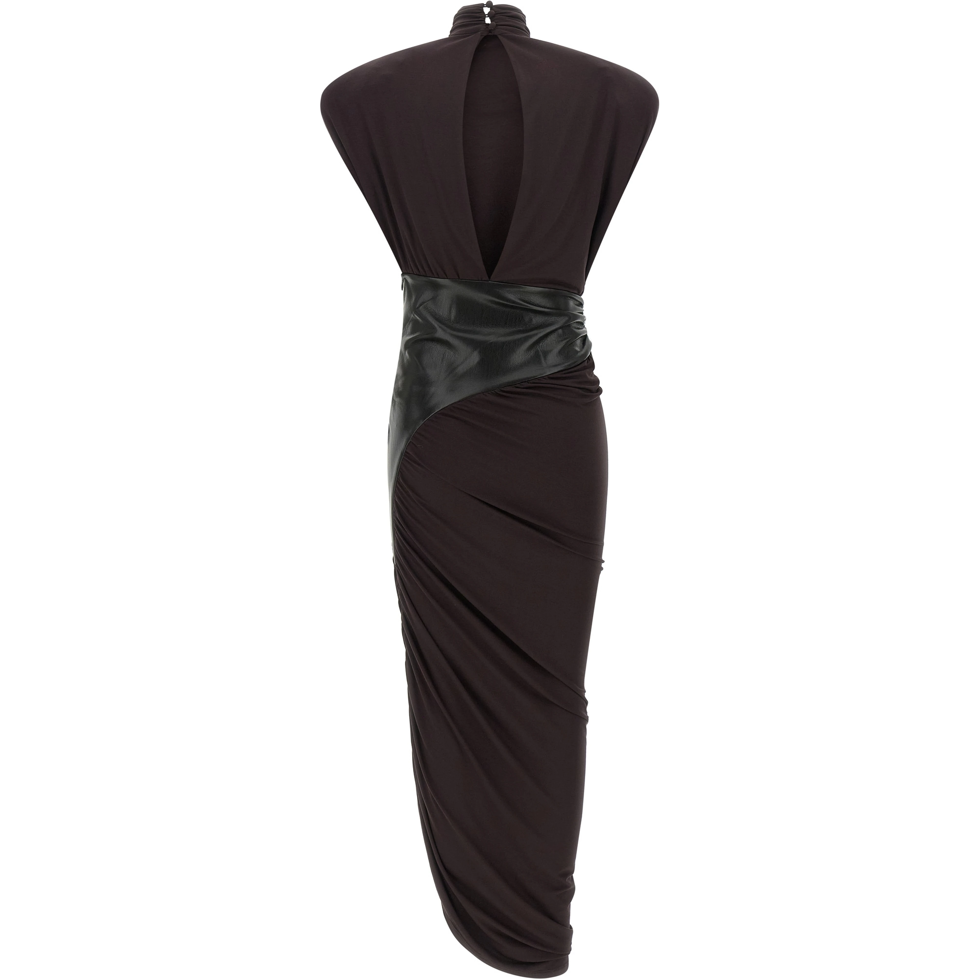 Bordeaux Viscose Midi Dress