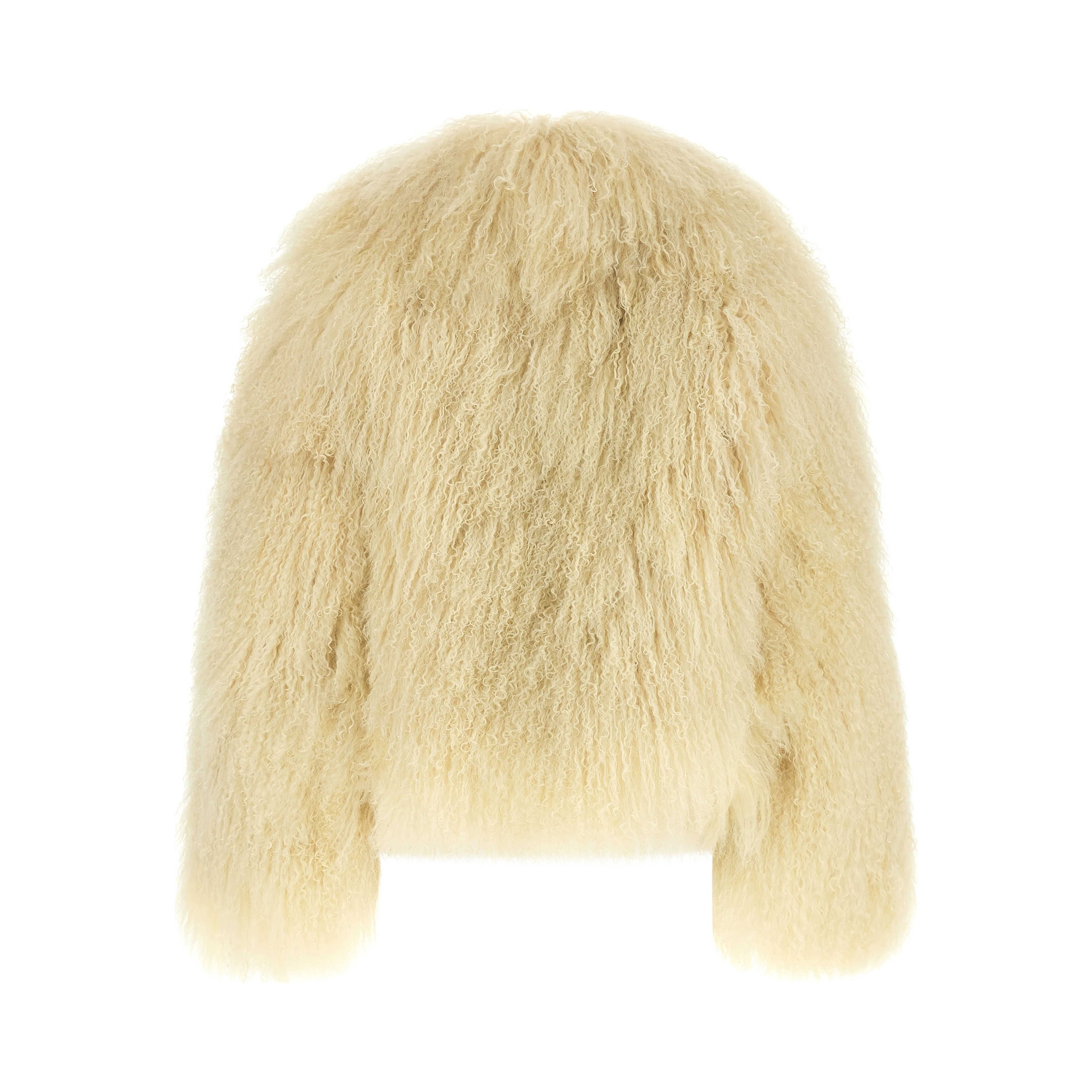 Beige Cashmere Biker Jacket