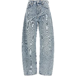 Blue Cotton High-Waisted Jean