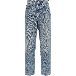 Blue Cotton Straight-Leg Jeans