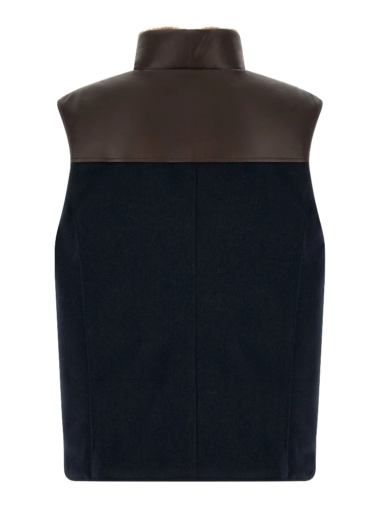 Blue Wool Sleeveless Jacket alternative