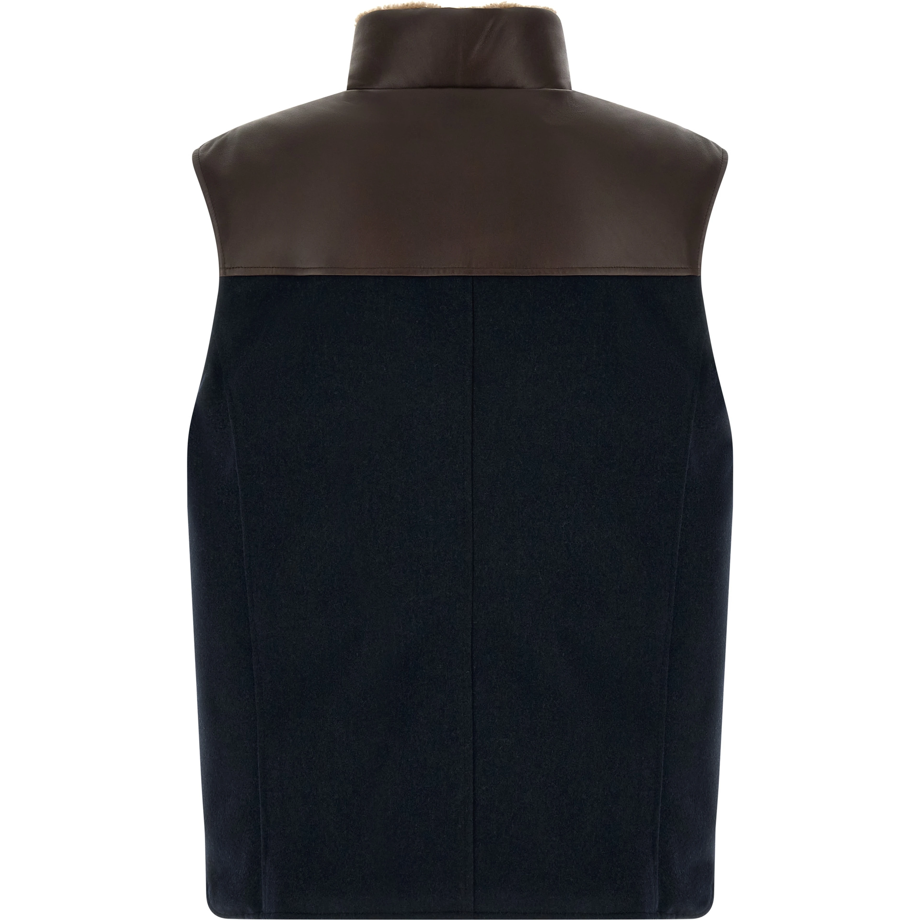 Blue Wool Sleeveless Jacket