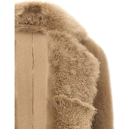 Beige Lamb Fur Sleeveless Jacket