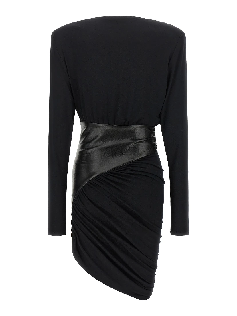 Black Viscose Short Dress
