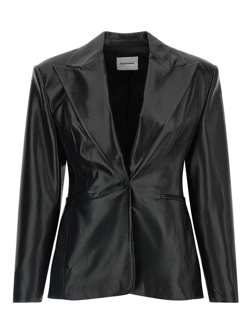 Black Polyester Blazer