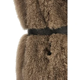 Beige Lamb Fur Sleeveless Jacket