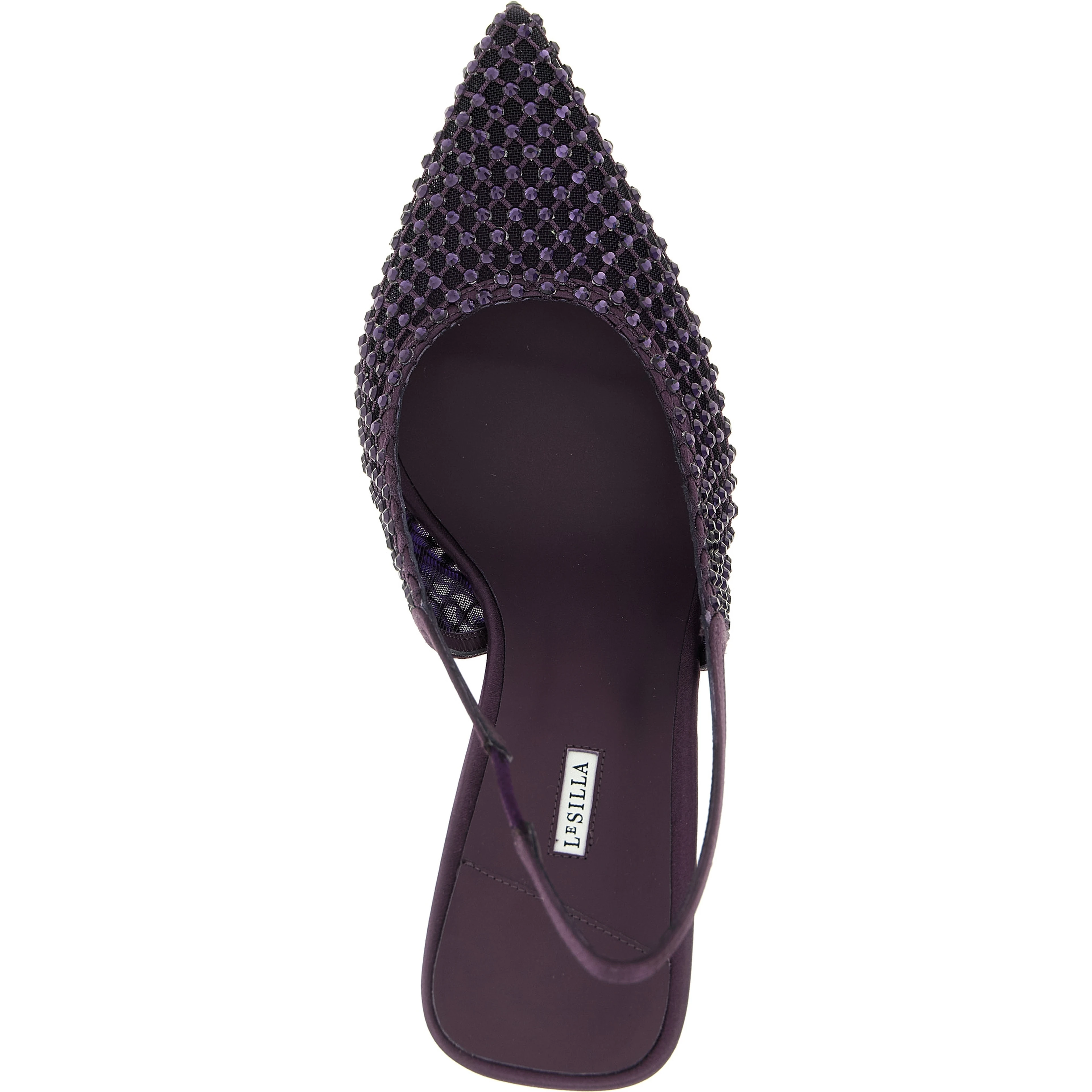 Purple Polyester High Heel Pumps