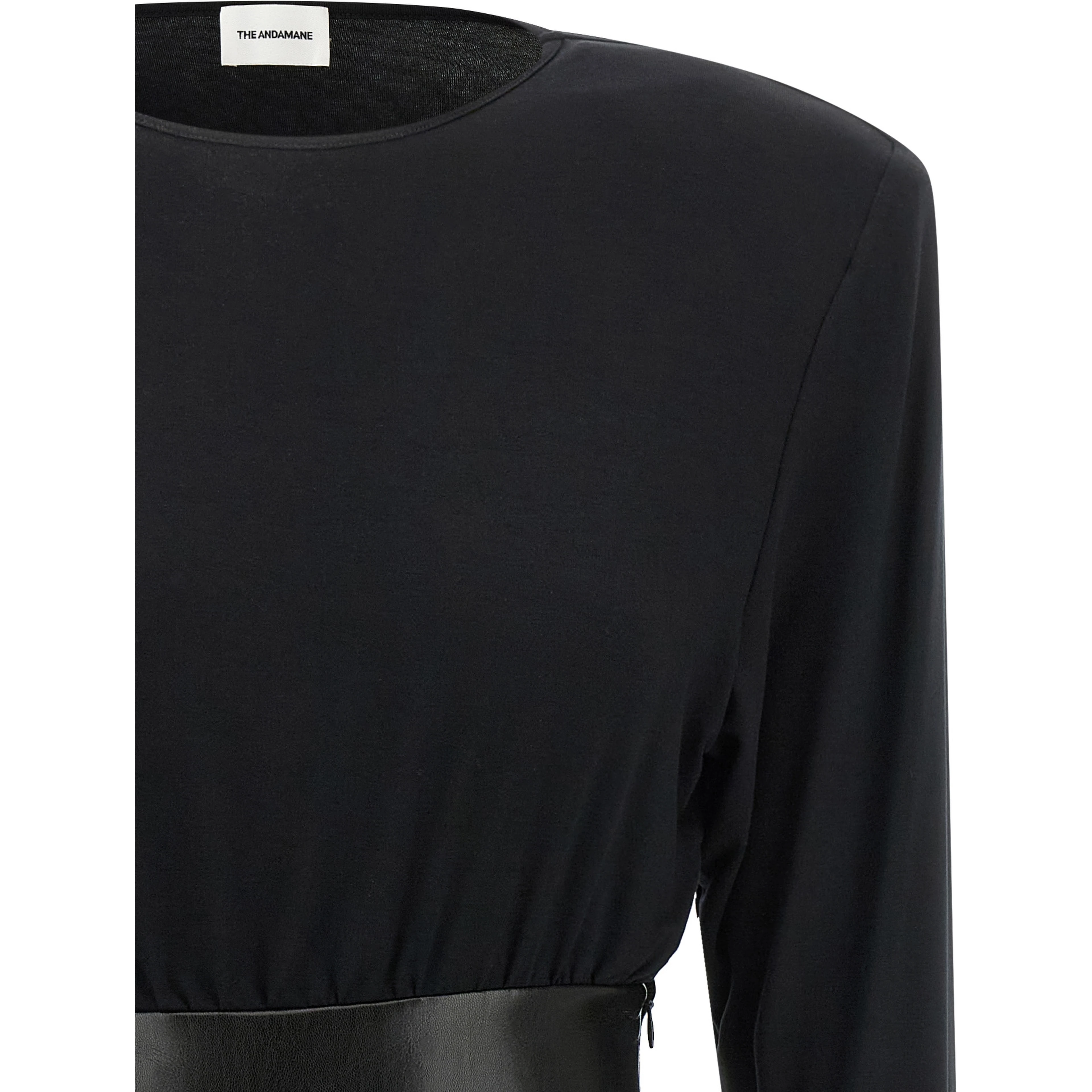 Black Viscose Short Dress