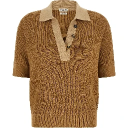 Beige Cotton Polo Shirt