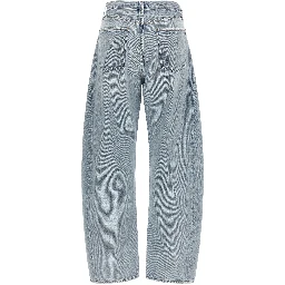 Blue Cotton High-Waisted Jean