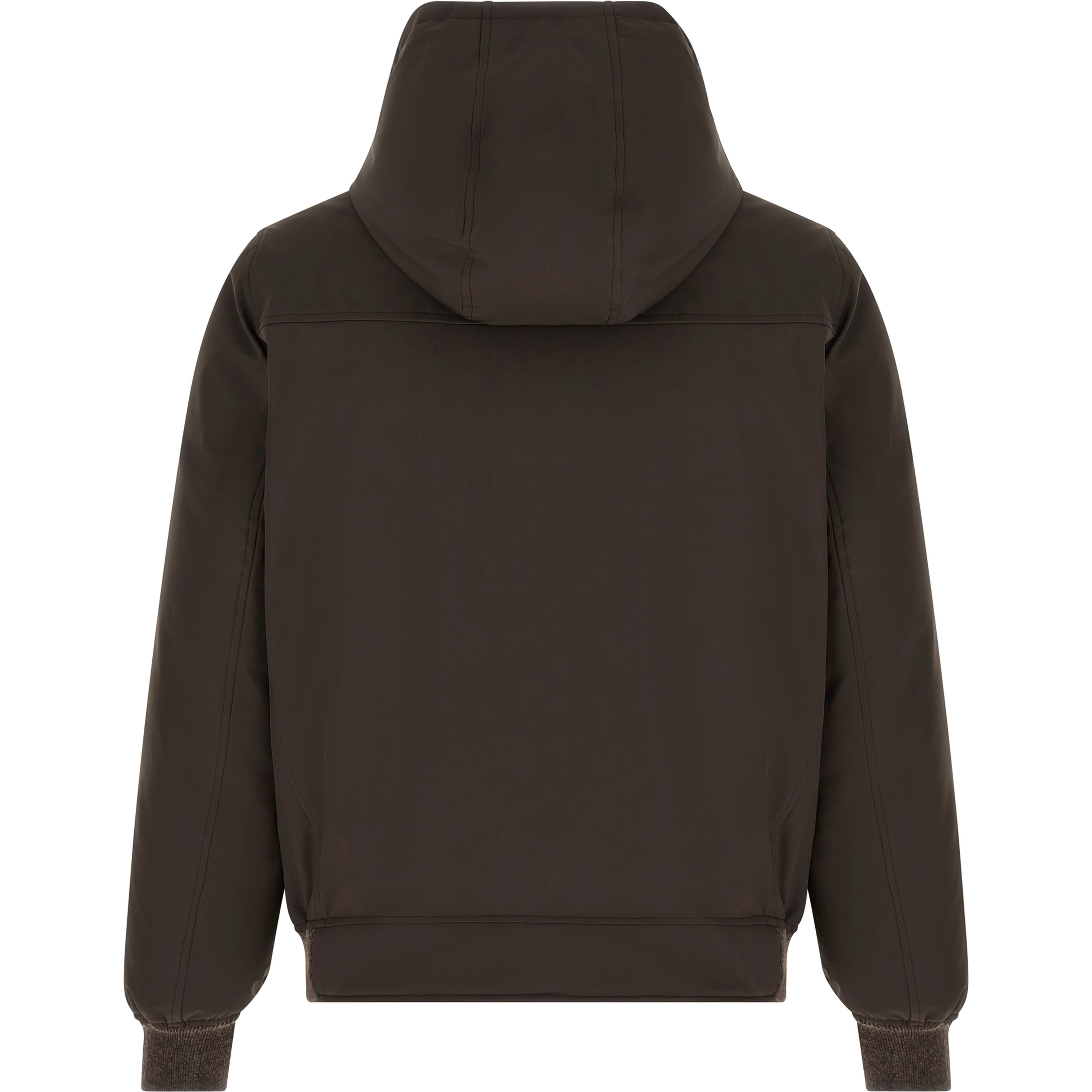 Brown Polyamide Full-Length Jacket