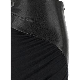 Black Viscose Midi Skirt
