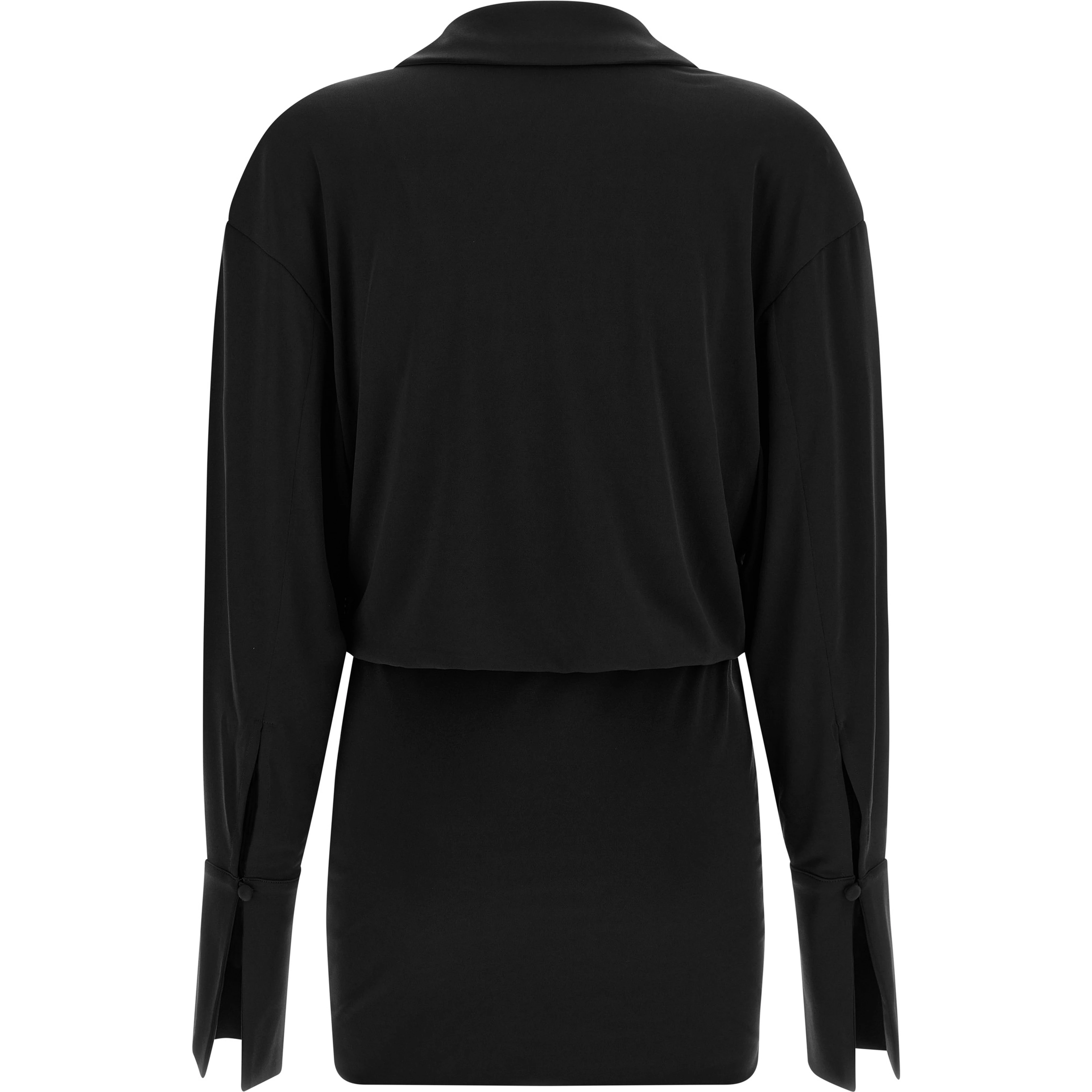 Black Polyester Short Dress
