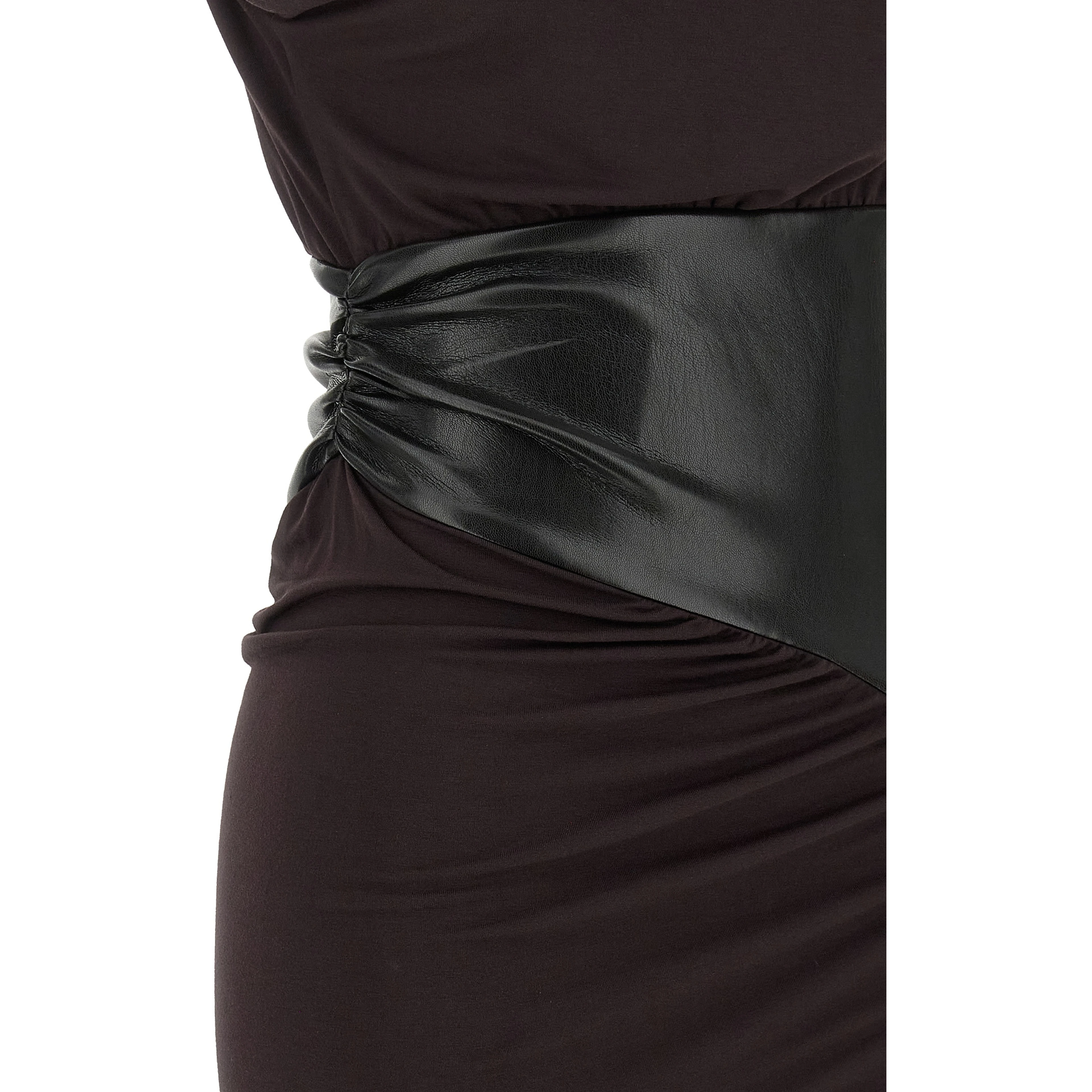 Bordeaux Viscose Midi Dress