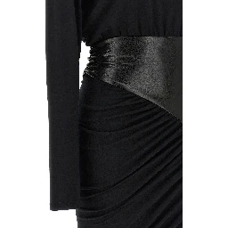 Black Viscose Short Dress