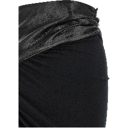 Black Viscose Midi Skirt