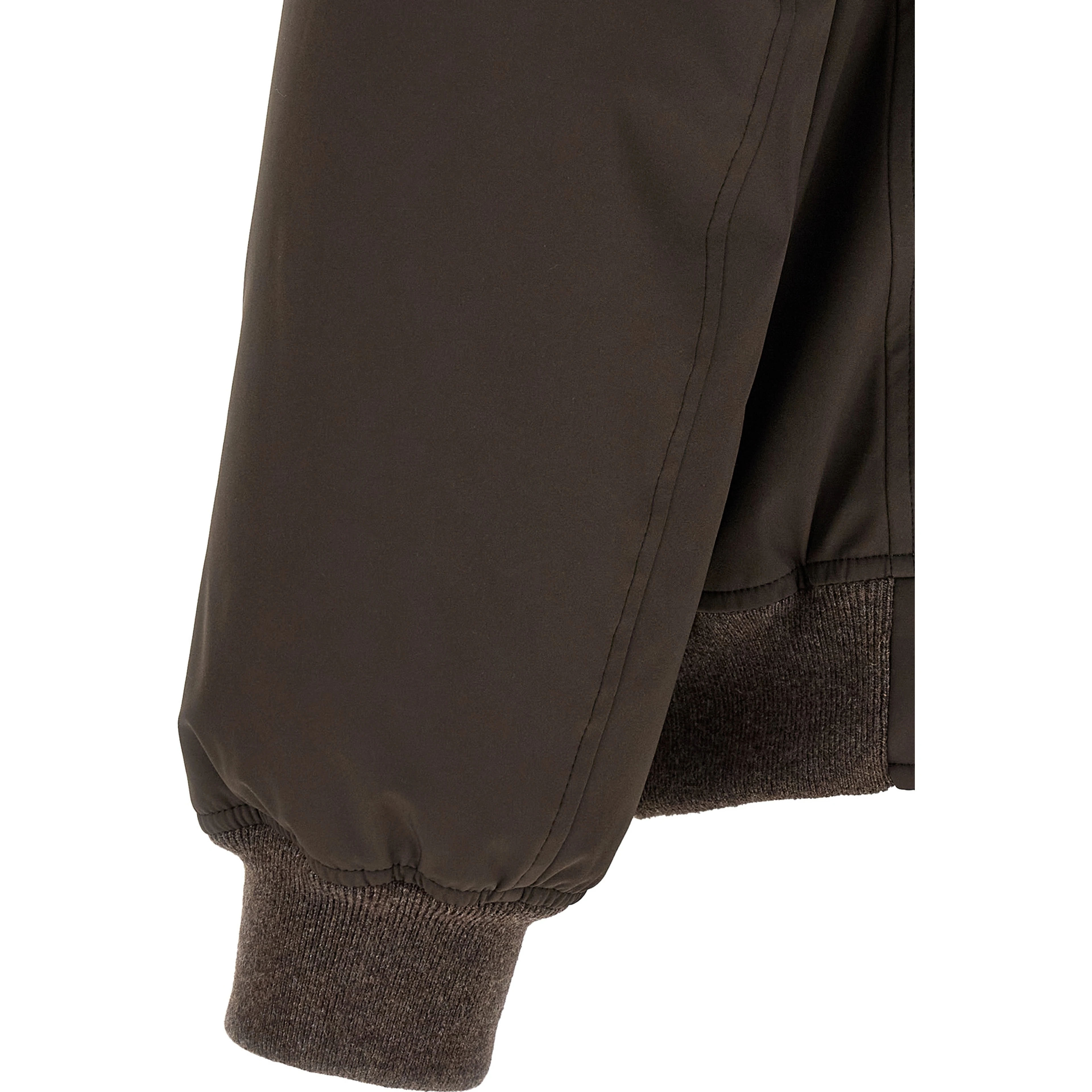 Brown Polyamide Full-Length Jacket