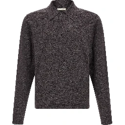 Brown Wool Polo Shirt