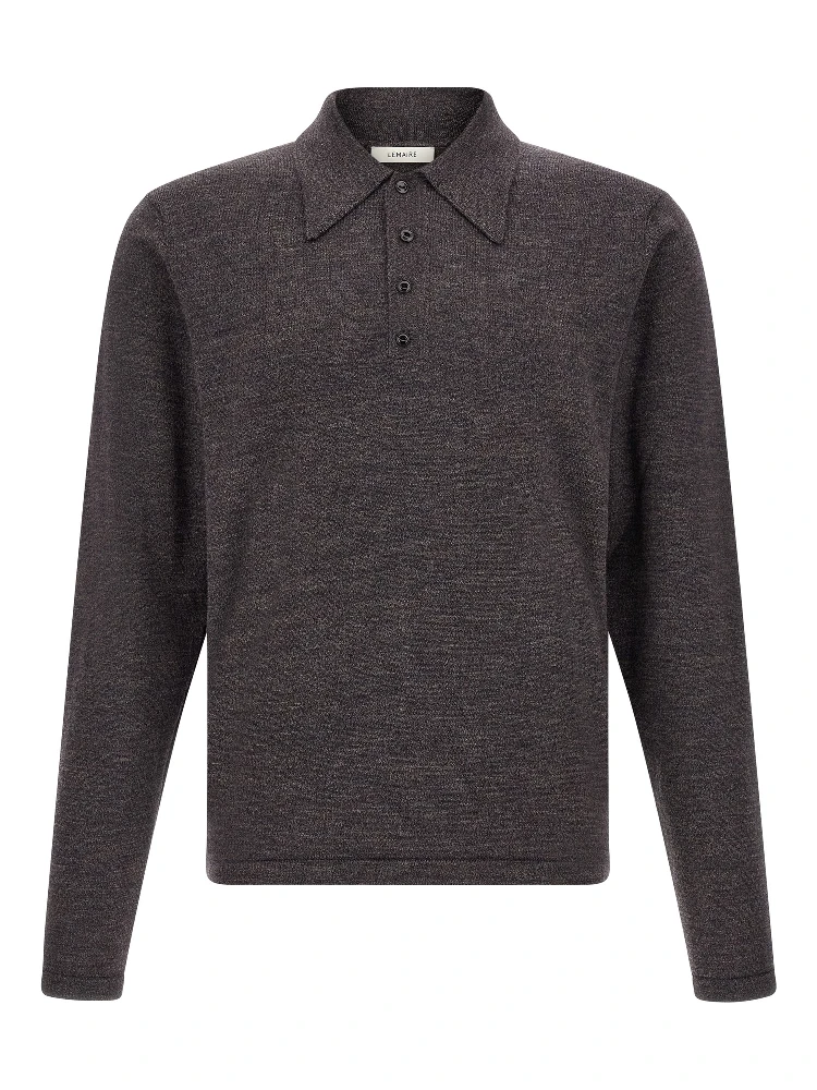 Brown Wool Polo Shirt