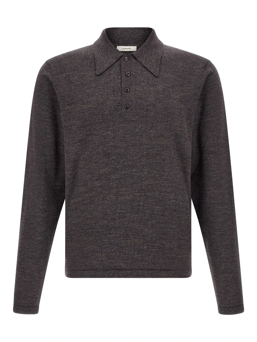 Brown Wool Polo Shirt