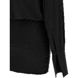 Black Polyester Short Dress
