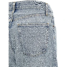 Blue Cotton High-Waisted Jean