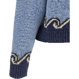Blue Virgin Wool Cardigan