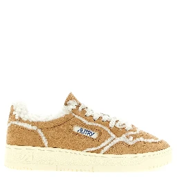 Brown Lambskin Low Top Sneakers