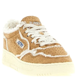Brown Lambskin Low Top Sneakers