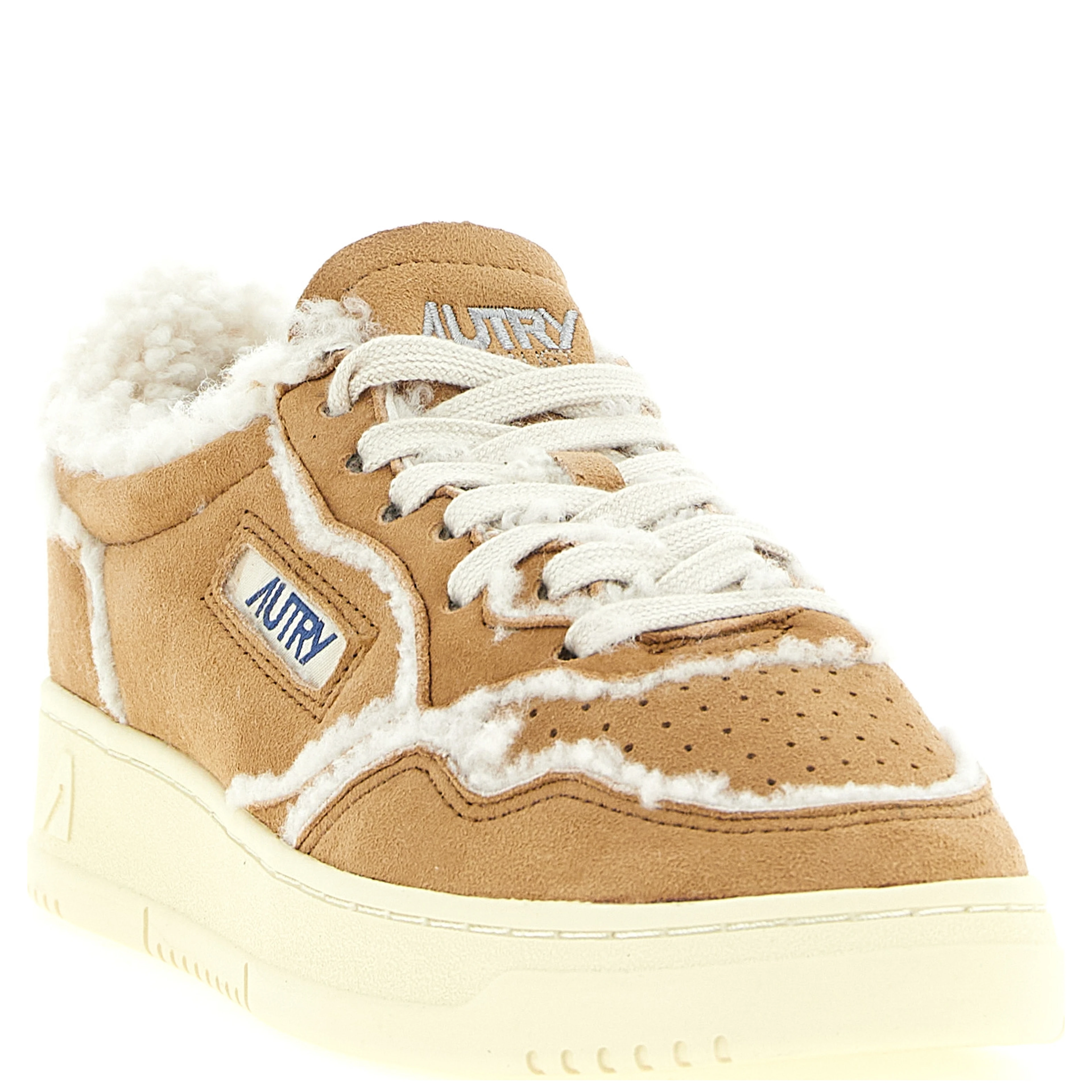 Brown Lambskin Low Top Sneakers
