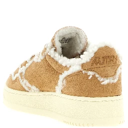 Brown Lambskin Low Top Sneakers