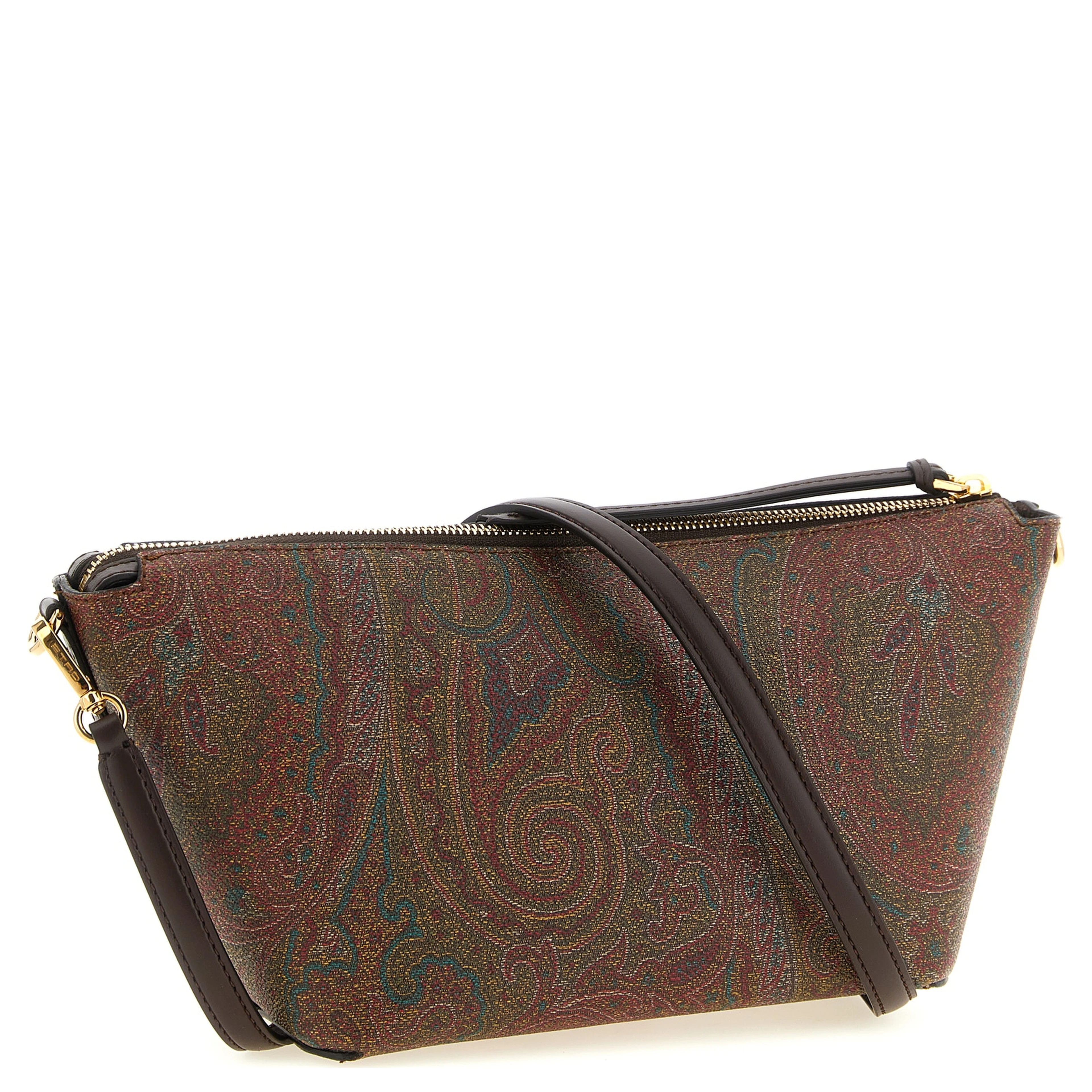 Brown Cotton Crossbody Bag