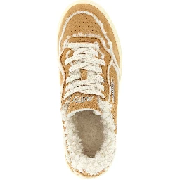 Brown Lambskin Low Top Sneakers