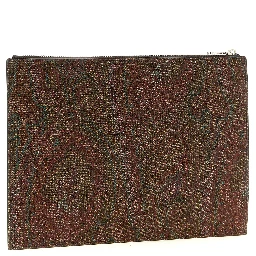 Brown Cotton Clutch Bag