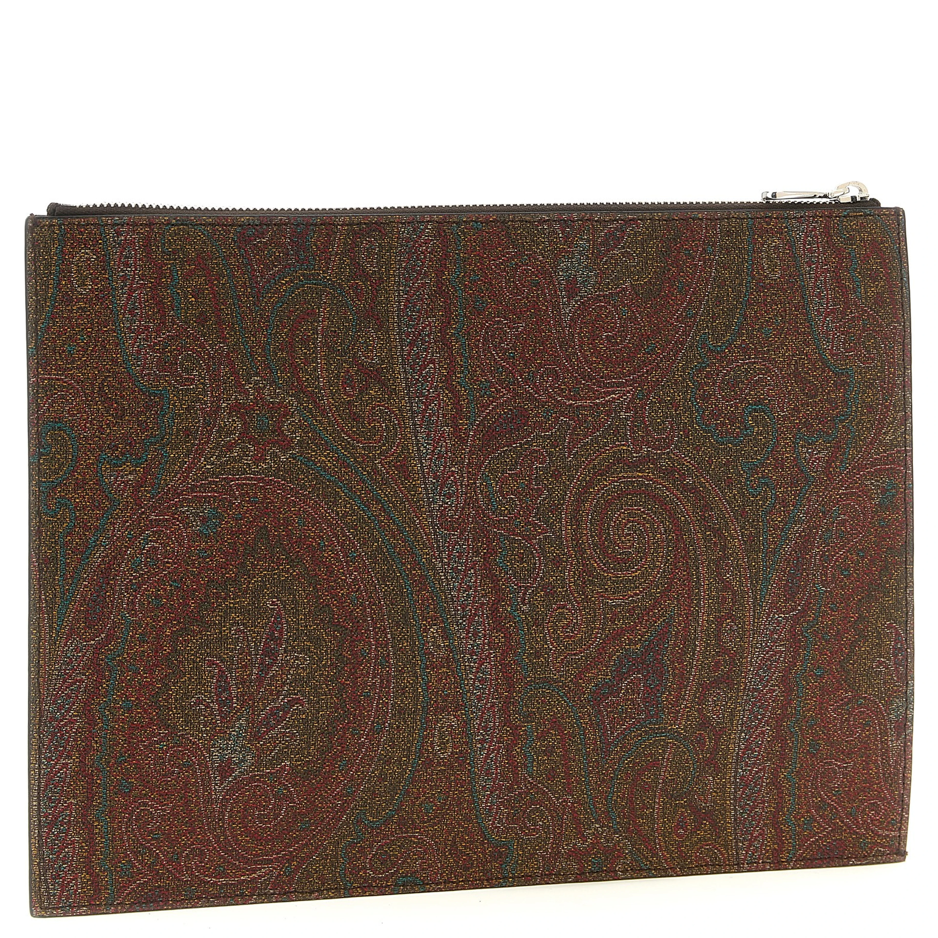 Brown Cotton Clutch Bag