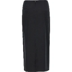 Black Cotton Midi Skirt
