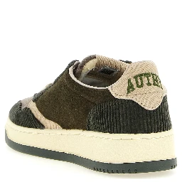 Brown Textile Low Top Sneakers